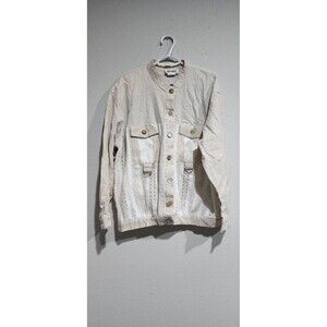 Vintage Sunny Sport By Sunny South Linen Blend Mixed Media Shacket Size 18